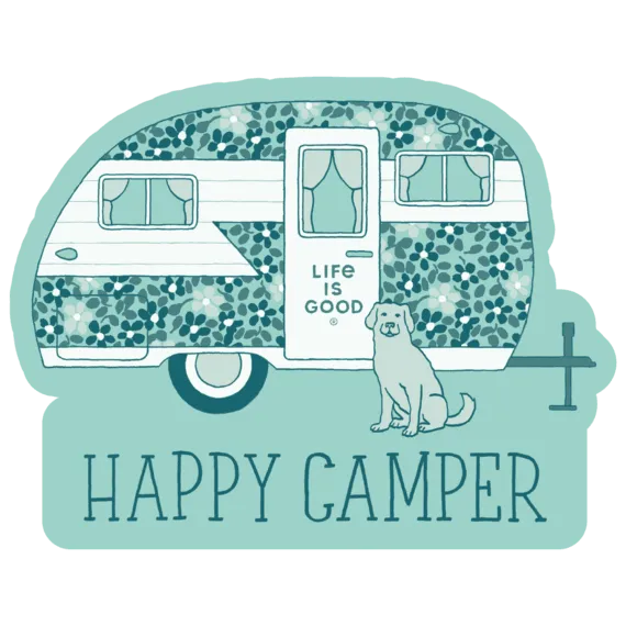 Happy Camper Die Cut Sticker