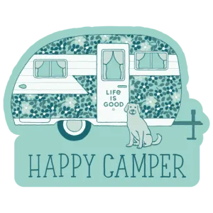 Happy Camper Die Cut Sticker