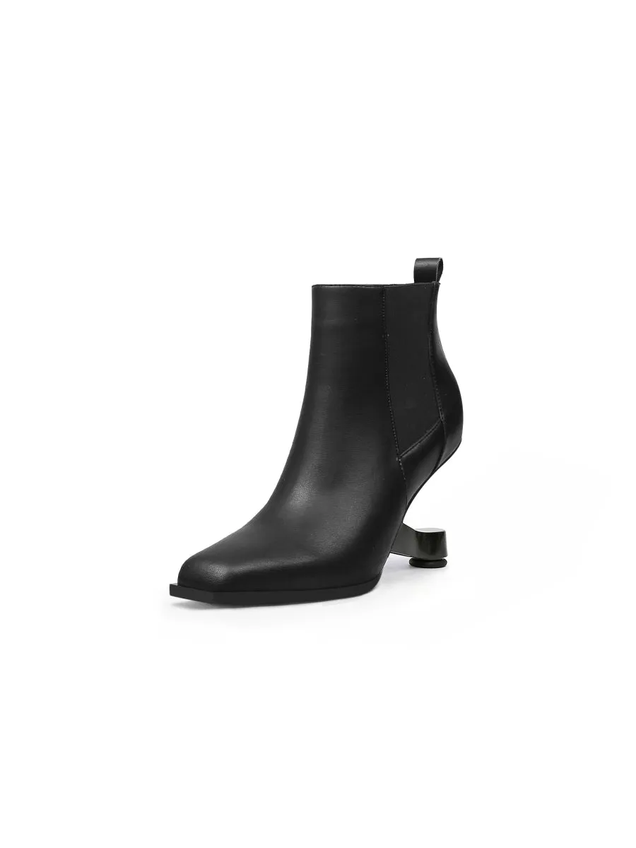 Harper Elevator Heel Black Leather Chelsea Boot
