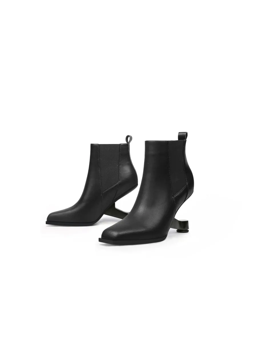 Harper Elevator Heel Black Leather Chelsea Boot