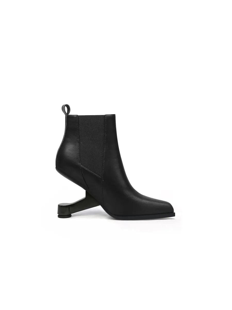 Harper Elevator Heel Black Leather Chelsea Boot