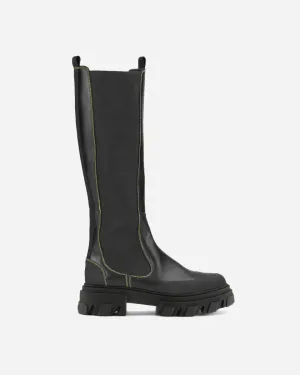 High Chelsea Boot Yellow Stitch - Black