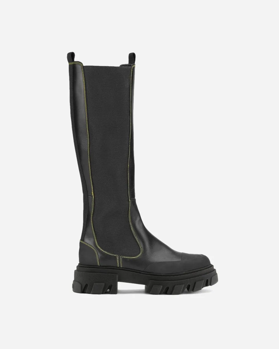 High Chelsea Boot Yellow Stitch - Black