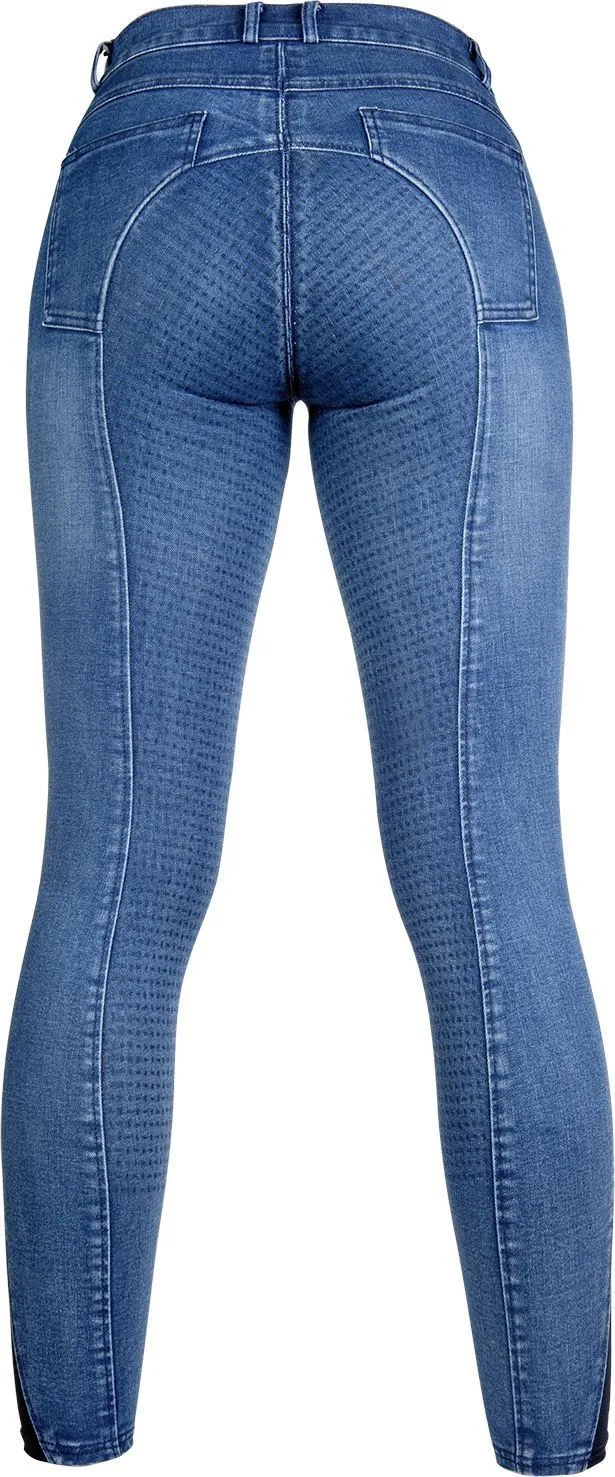 HKM Riding Breeches Denim Silicone Full Seat
