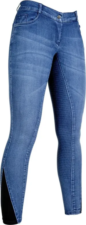 HKM Riding Breeches Denim Silicone Full Seat