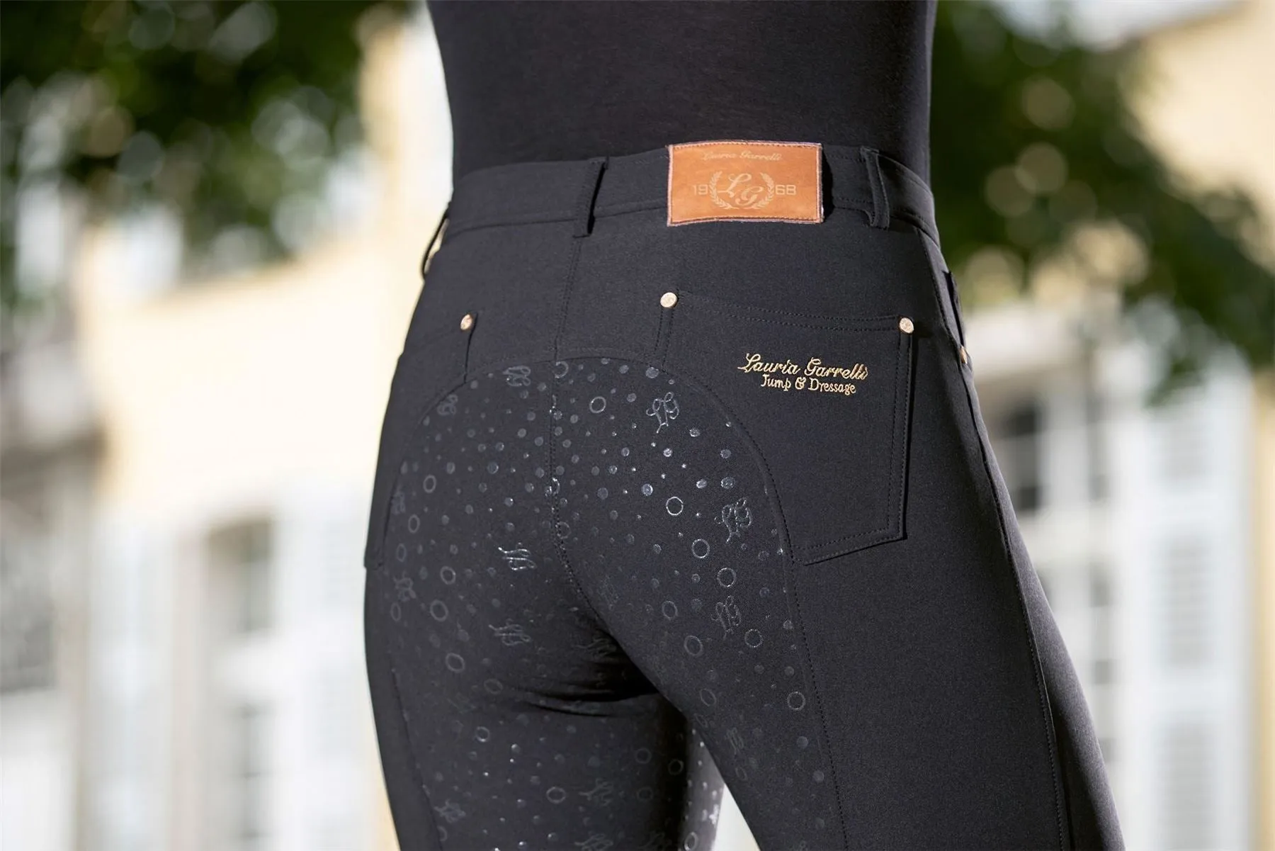 HKM Riding Breeches Lg Basic Silicone Full Seat