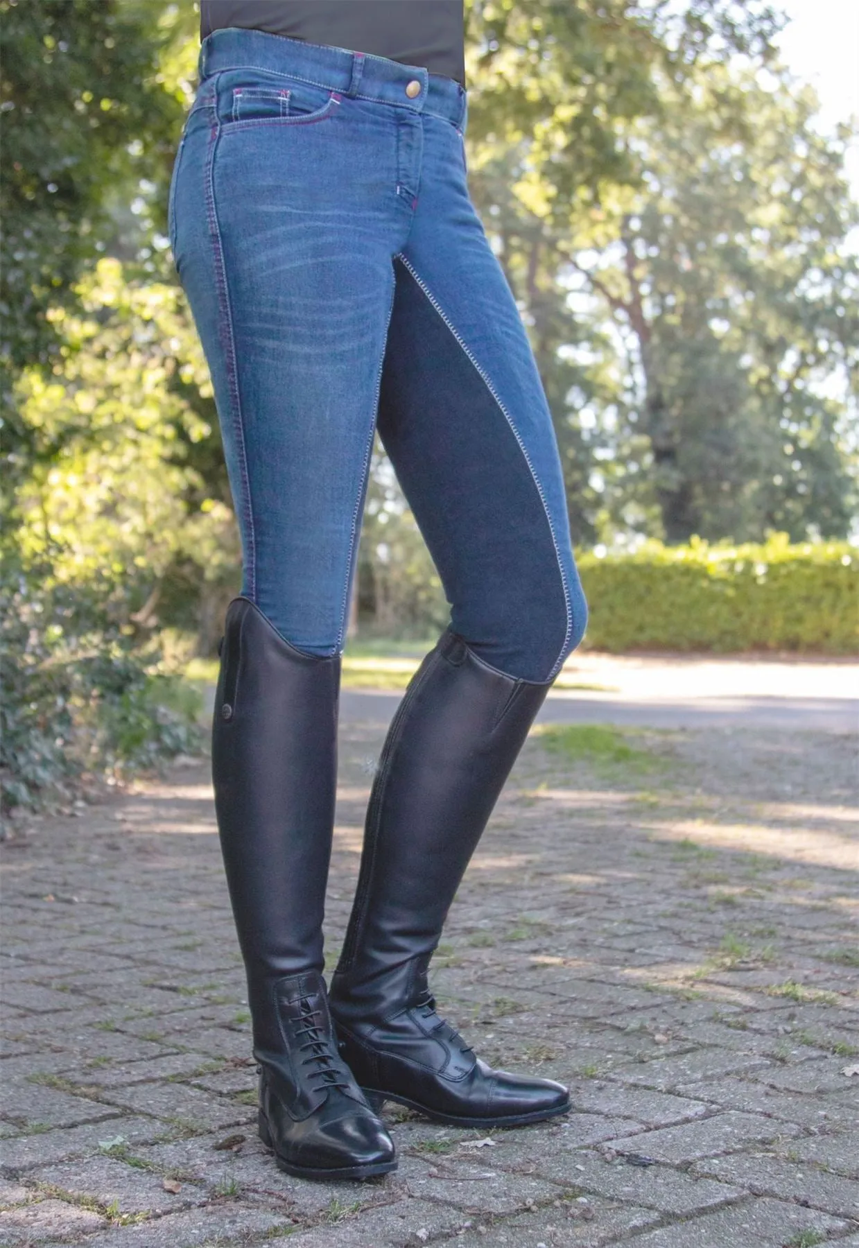 HKM Riding Breeches Summer Denim 3/4 Alos Seat