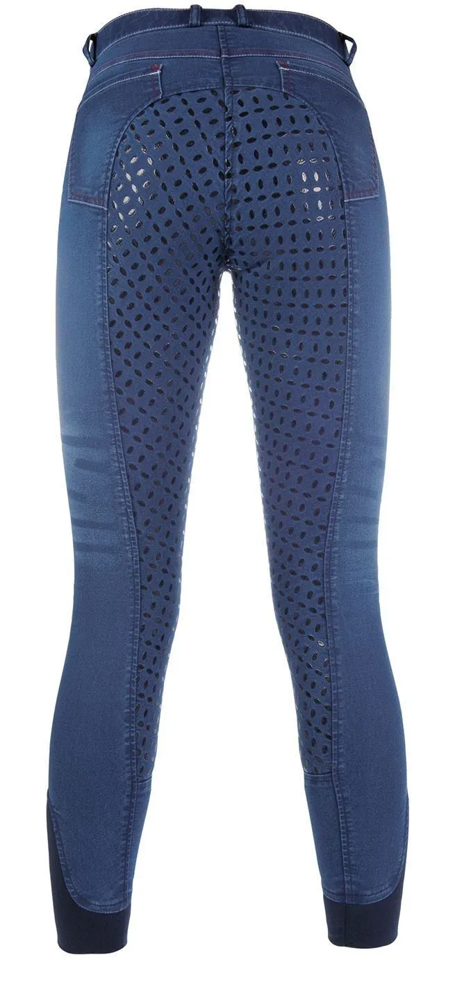 HKM Riding Breeches Summer Denim Easy 3/4 Silicone