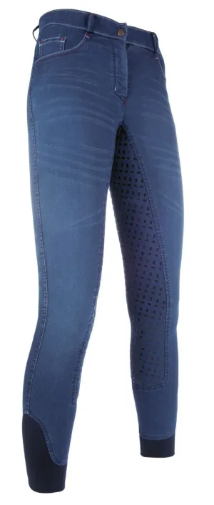 HKM Riding Breeches Summer Denim Easy 3/4 Silicone