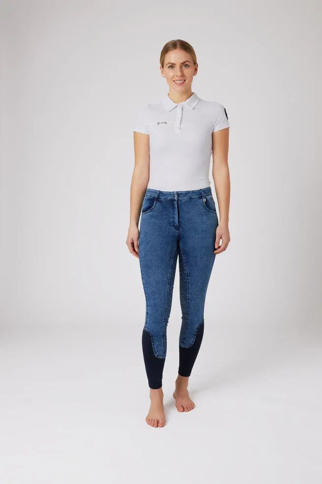 Horze Delia Ladies Denim Breeches Light Denim