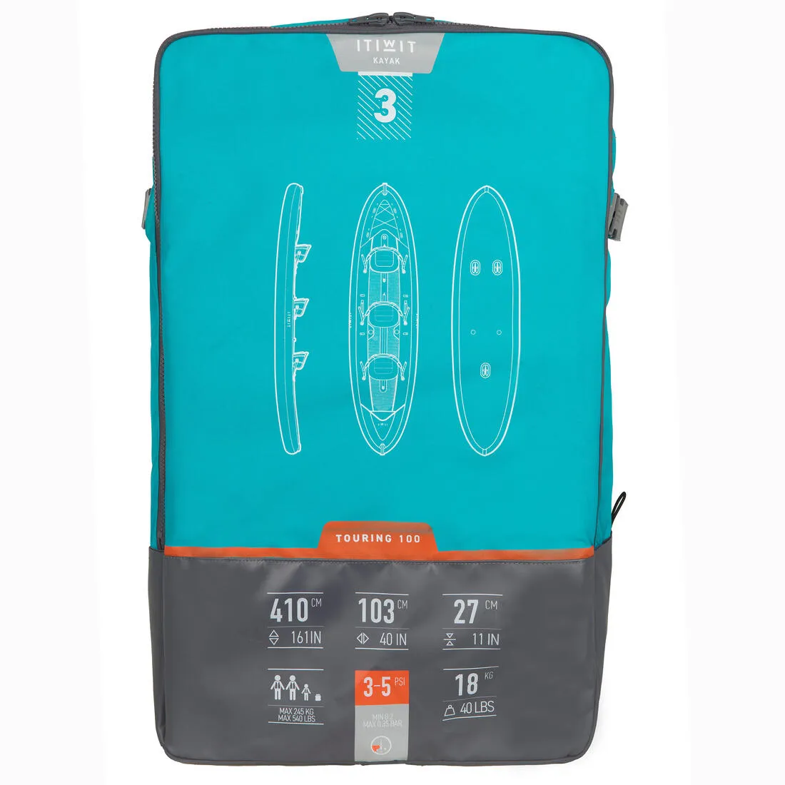 Inflatable 2/3 person touring Kayak High-pressure Bottom - X100 