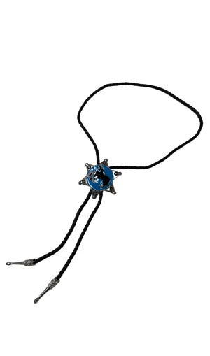 Jade Bull Riding Badge Bolo Tie