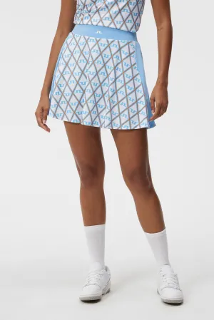 J.Lindeberg Womens Jenny Print Skirt - LITTLE BOY BLUE DIAMOND