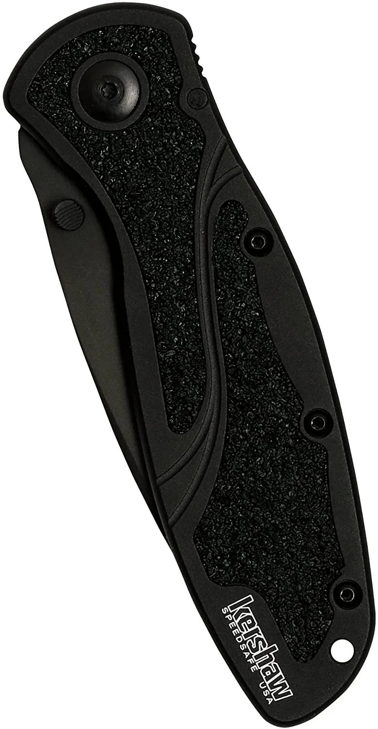 Kershaw Blur Black 1670BLK EDC Folding Pocket Knife - Made in USA