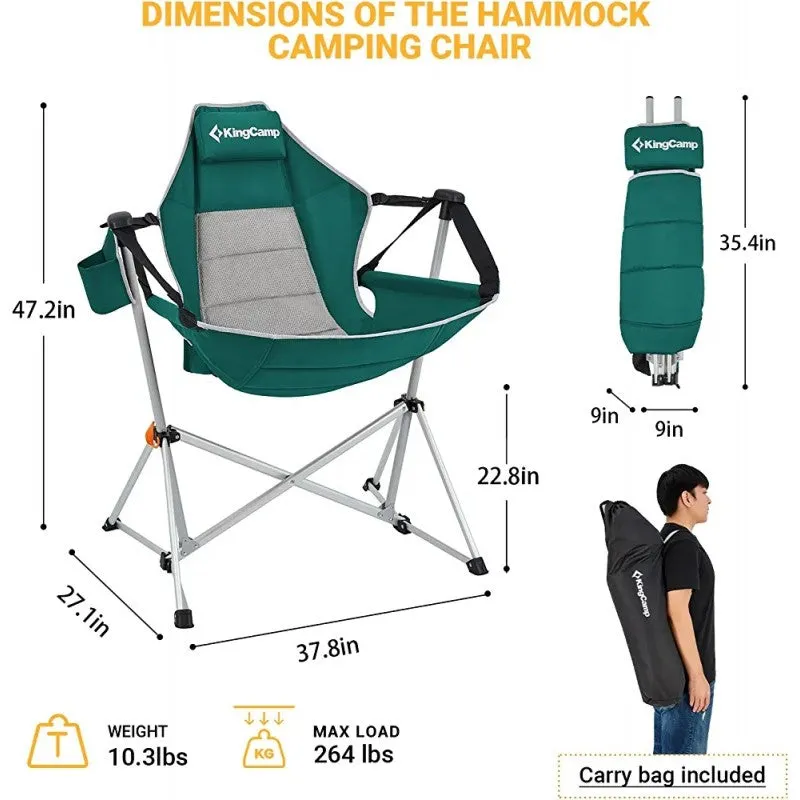 King Camp - Hammock Camp Recliner Chair  - Green/Gray