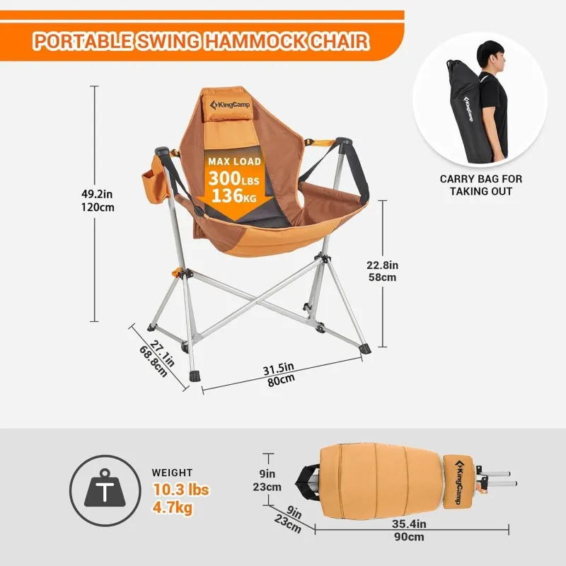 KingCamp Hammock Camp Recliner Chair Brown/Coffe