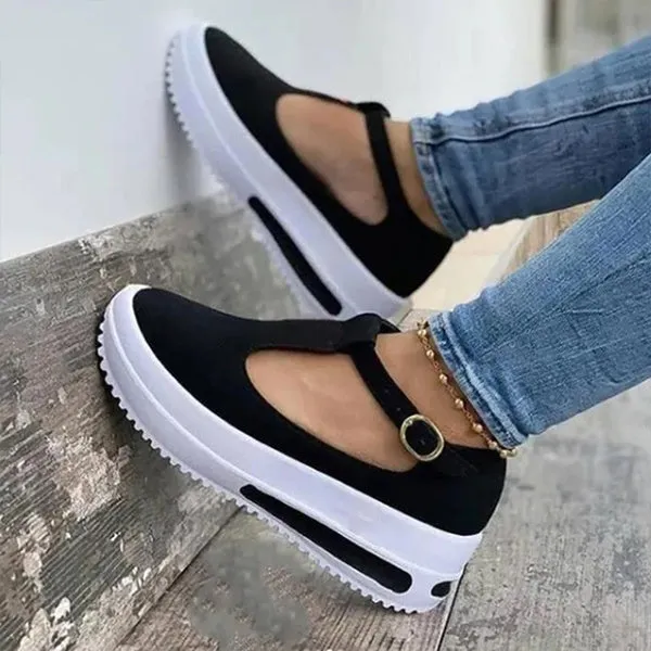 Ladies Wedge Slippers High Heel Buckle Ankle Sandals Shoes