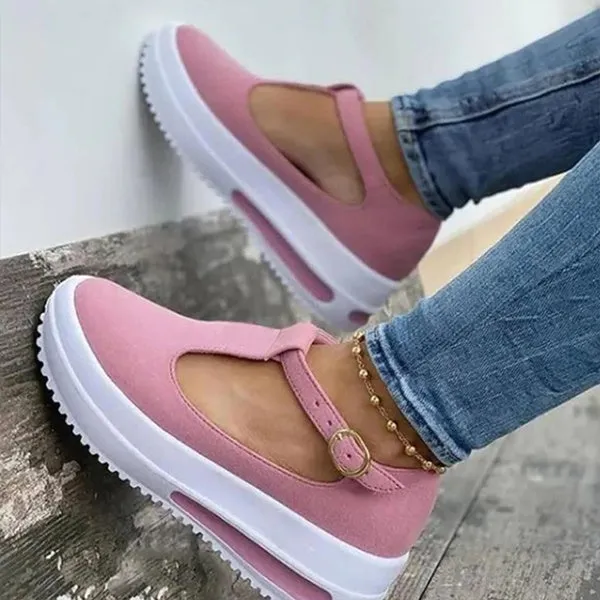 Ladies Wedge Slippers High Heel Buckle Ankle Sandals Shoes