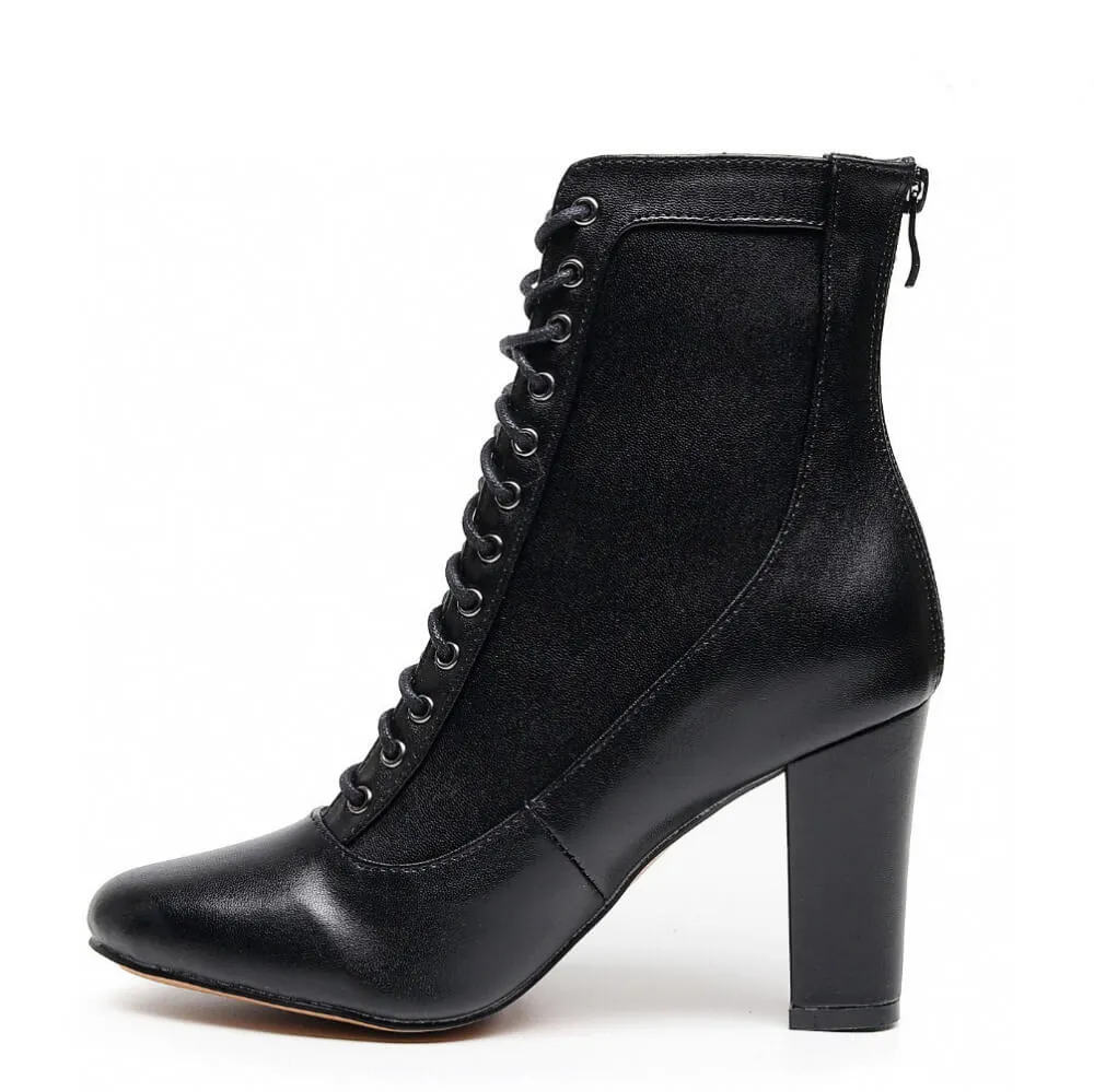 Ladijay Wide Fit - Black Vegan Leather - Suede Sole