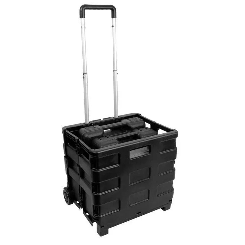 Large Car Boot Folding Cart Foldable Rolling Trolley Shopping Storage Box