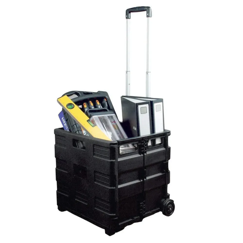 Large Car Boot Folding Cart Foldable Rolling Trolley Shopping Storage Box