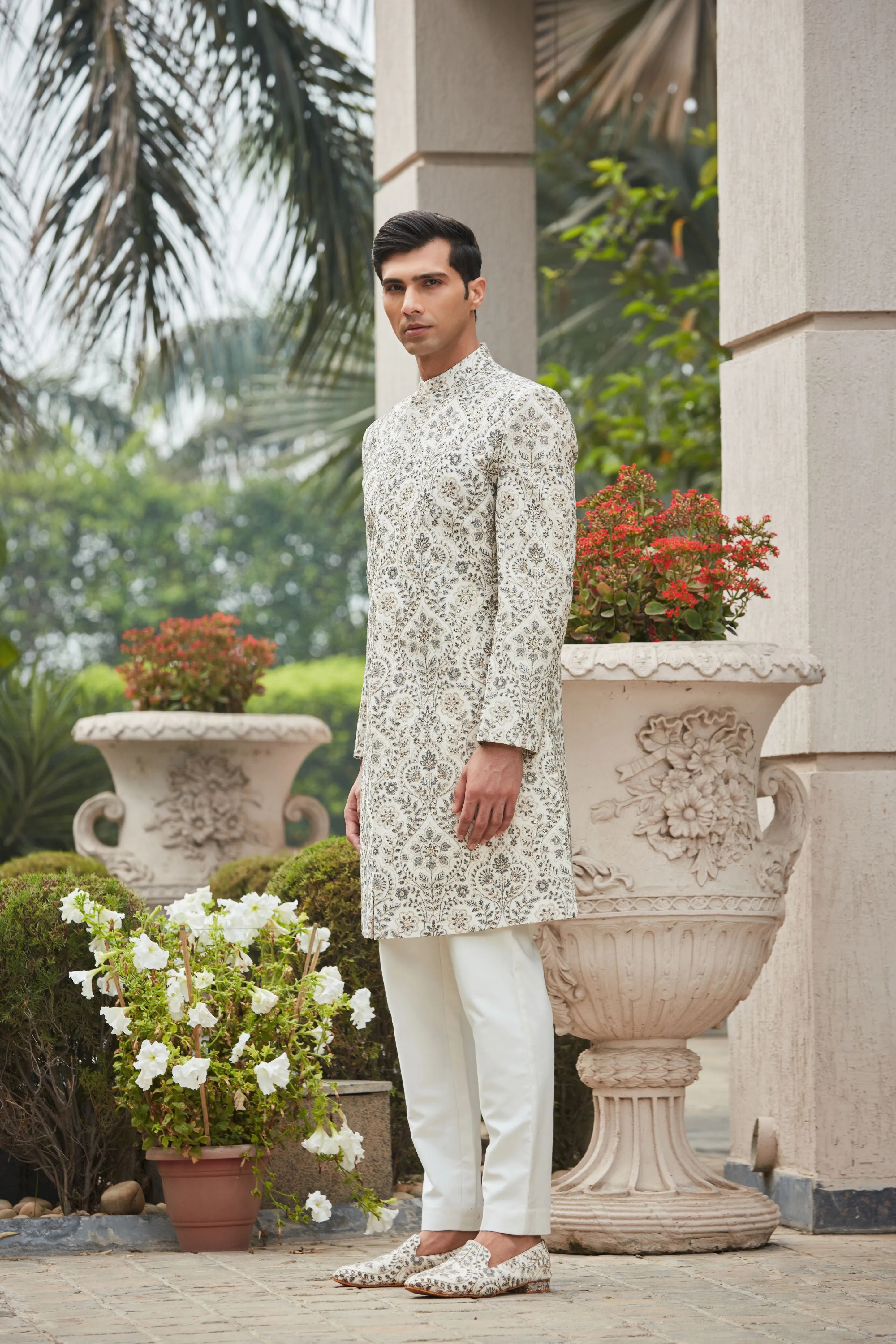 Laska Achkan Jacket With Kurta Set