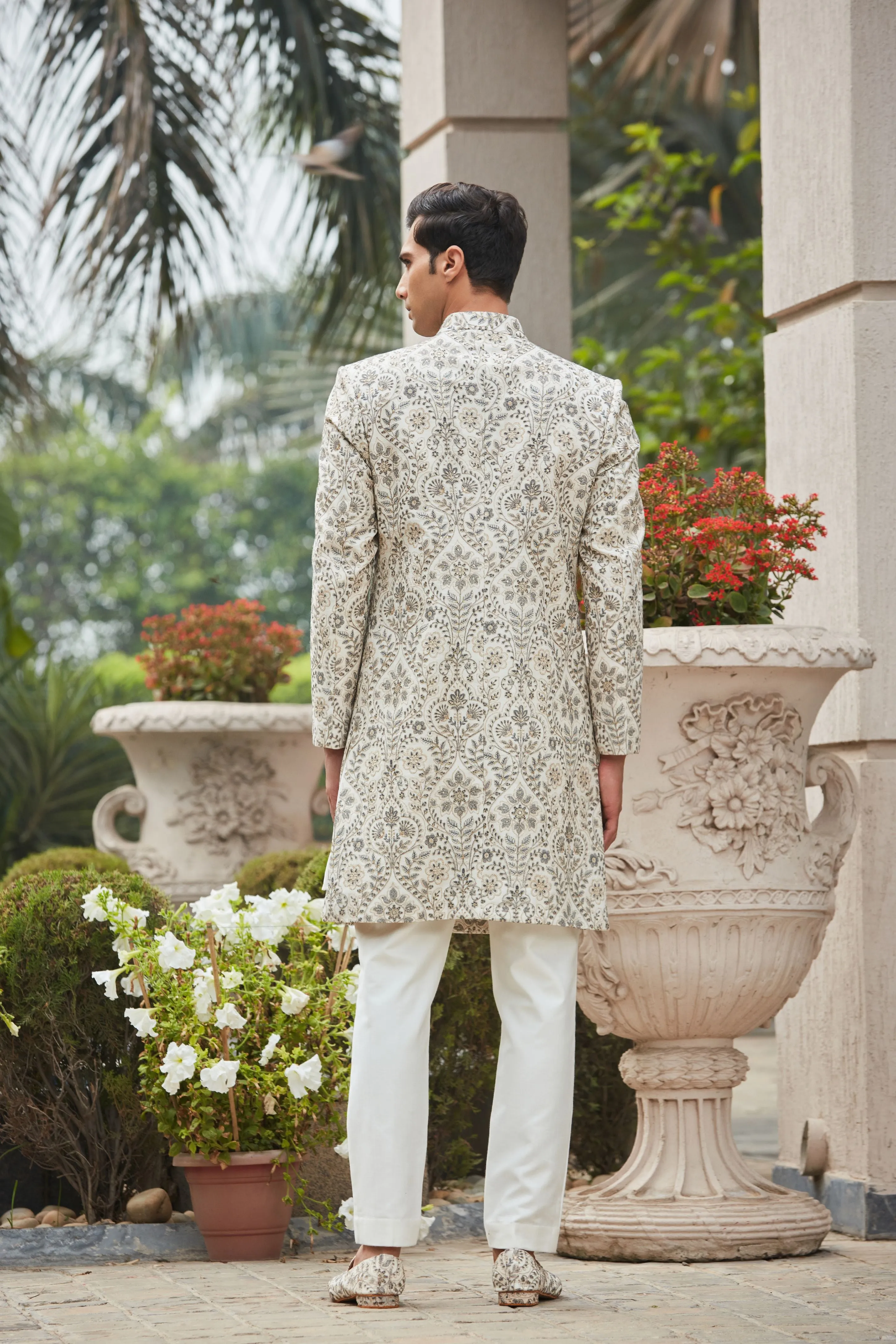 Laska Achkan Jacket With Kurta Set