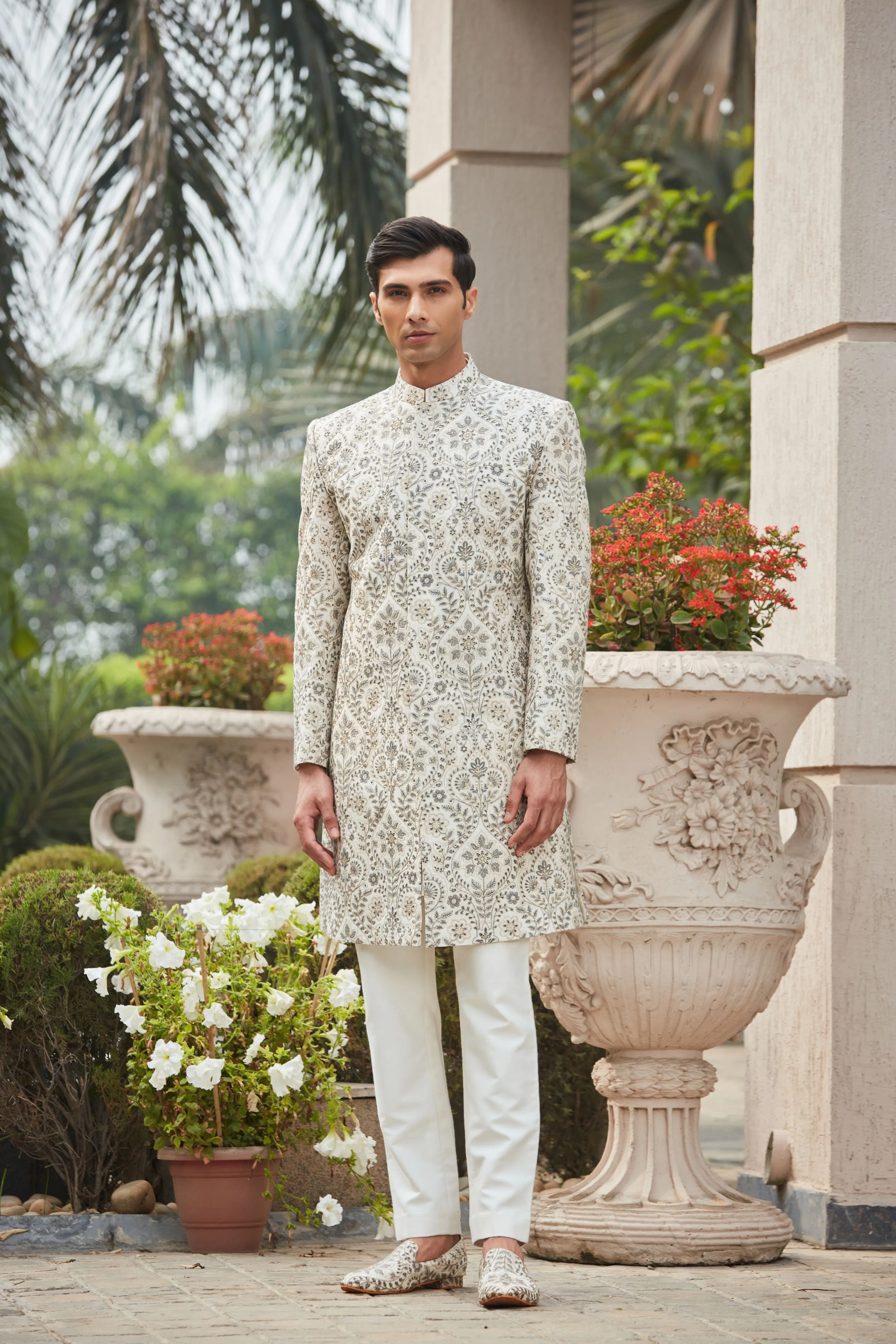 Laska Achkan Jacket With Kurta Set