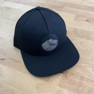 Leather Patch Mountain Flat Bill Hat