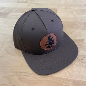 Leather Patch Pinecone Flat Bill Hat
