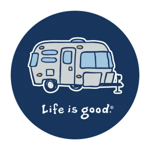 Life is Good Happy Camper 4" Sticker