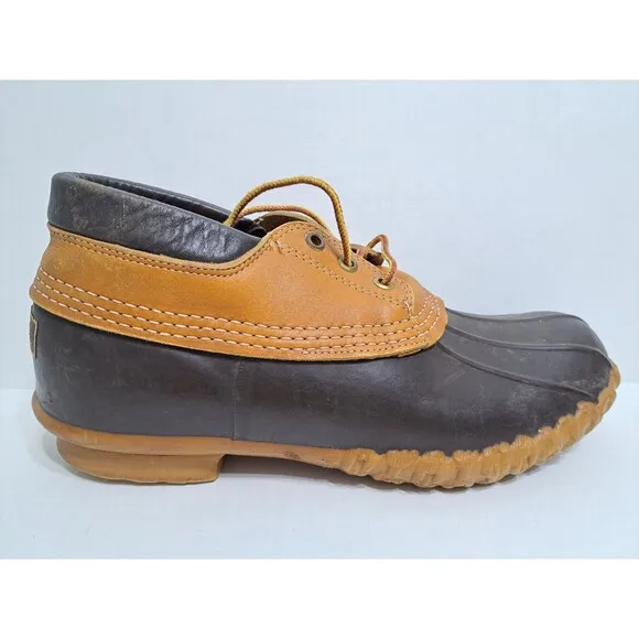 LL Bean Mens Size 9 BEAN BOOTS Leather Low Duck Hunting Rain Shoes USA Made