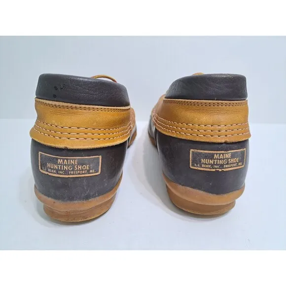 LL Bean Mens Size 9 BEAN BOOTS Leather Low Duck Hunting Rain Shoes USA Made