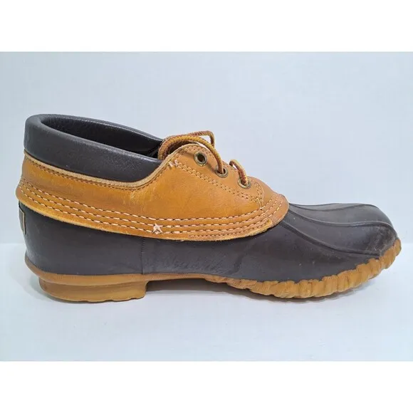 LL Bean Mens Size 9 BEAN BOOTS Leather Low Duck Hunting Rain Shoes USA Made