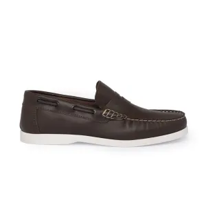 Loafers Boat 02 with Dark Brown Leather Bandage