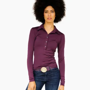 Long Sleeve Gracie Shirt - Eggplant