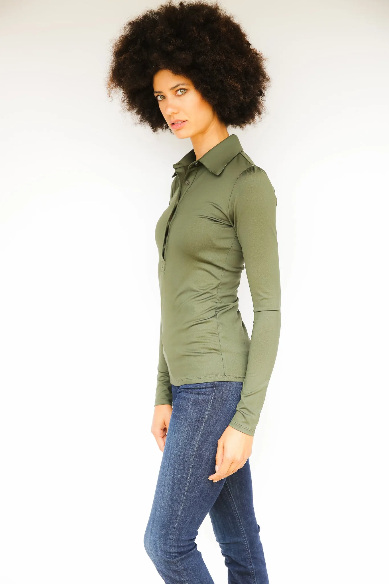 Long Sleeve Gracie Shirt - Forest Green
