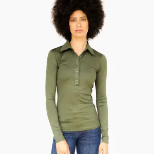 Long Sleeve Gracie Shirt - Forest Green
