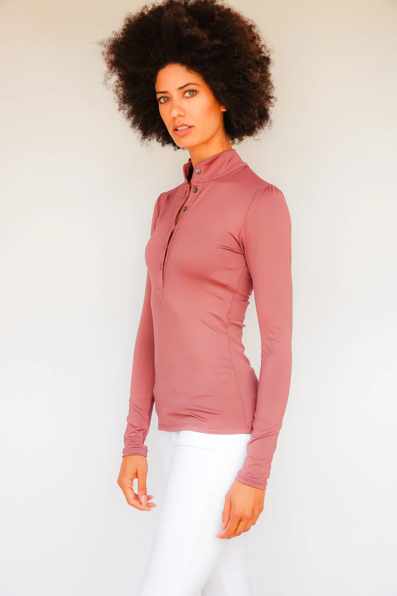 Long Sleeve Jessica Shirt - Dusty Rose