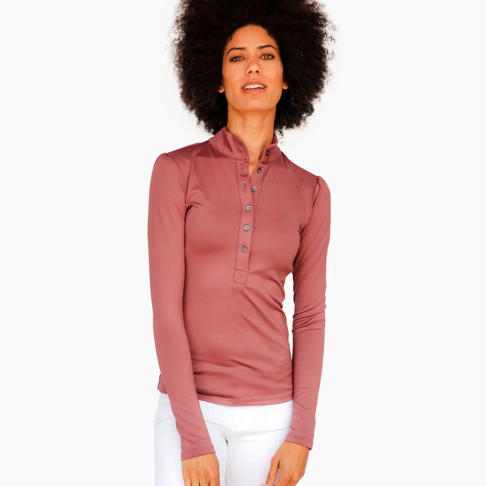 Long Sleeve Jessica Shirt - Dusty Rose