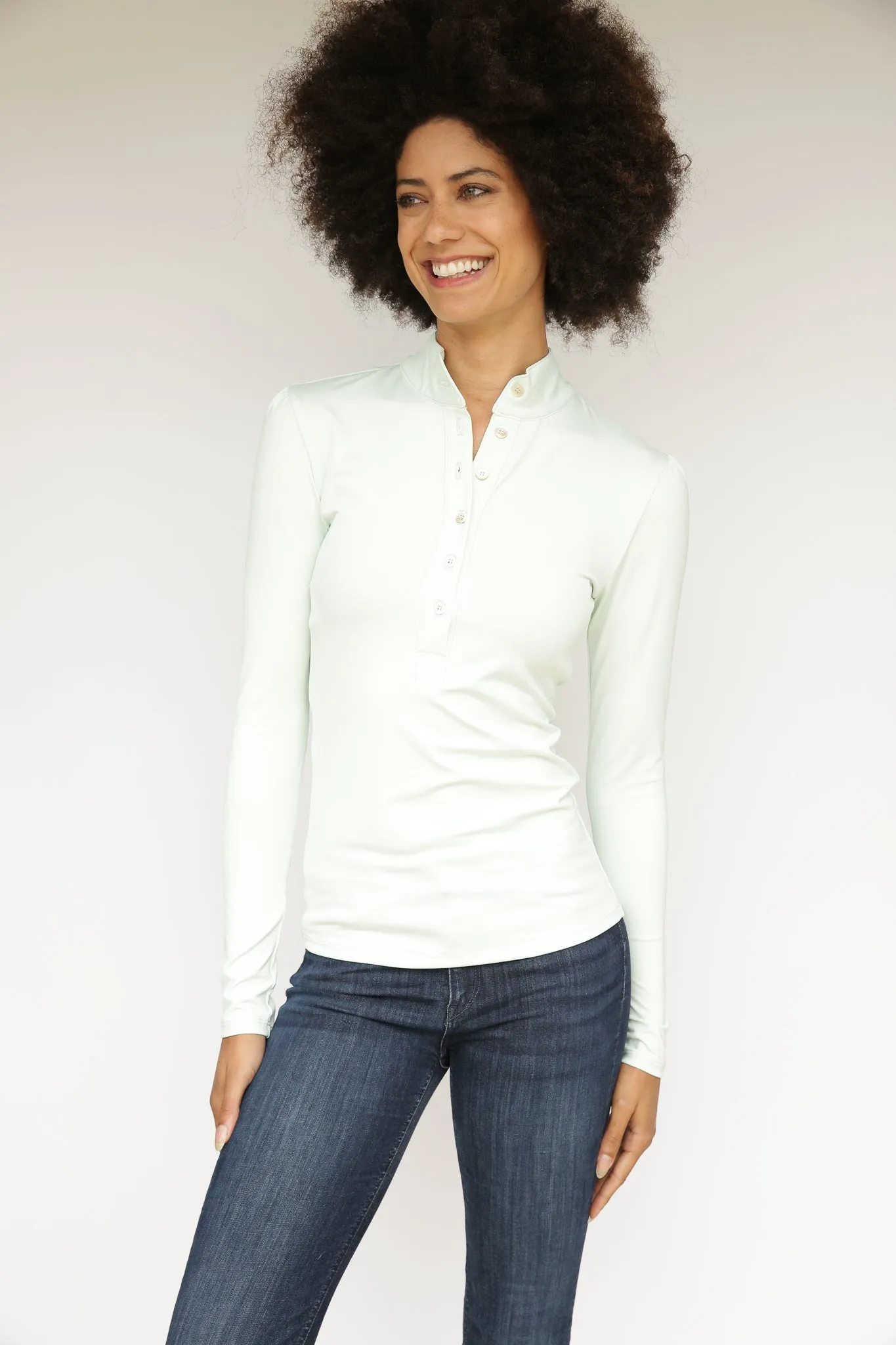 Long Sleeve Jessica Shirt - Mint