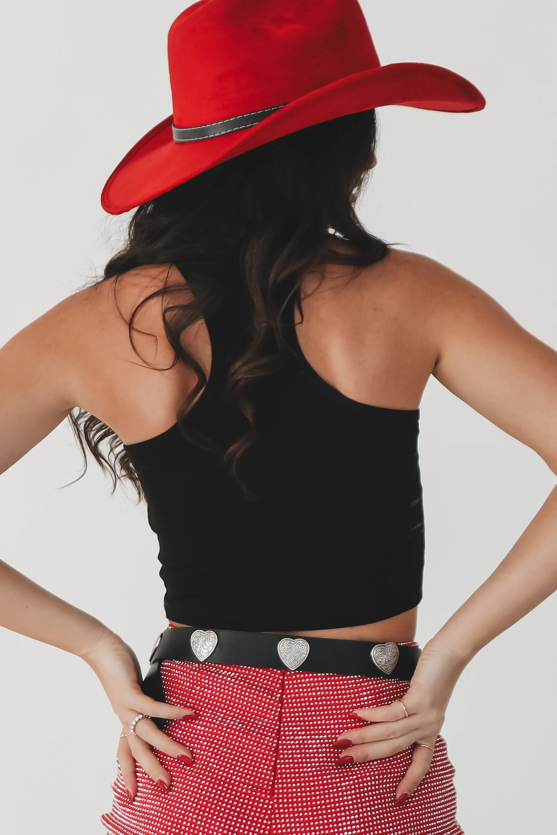 Looking For Love Graphic Western Cropped Tank