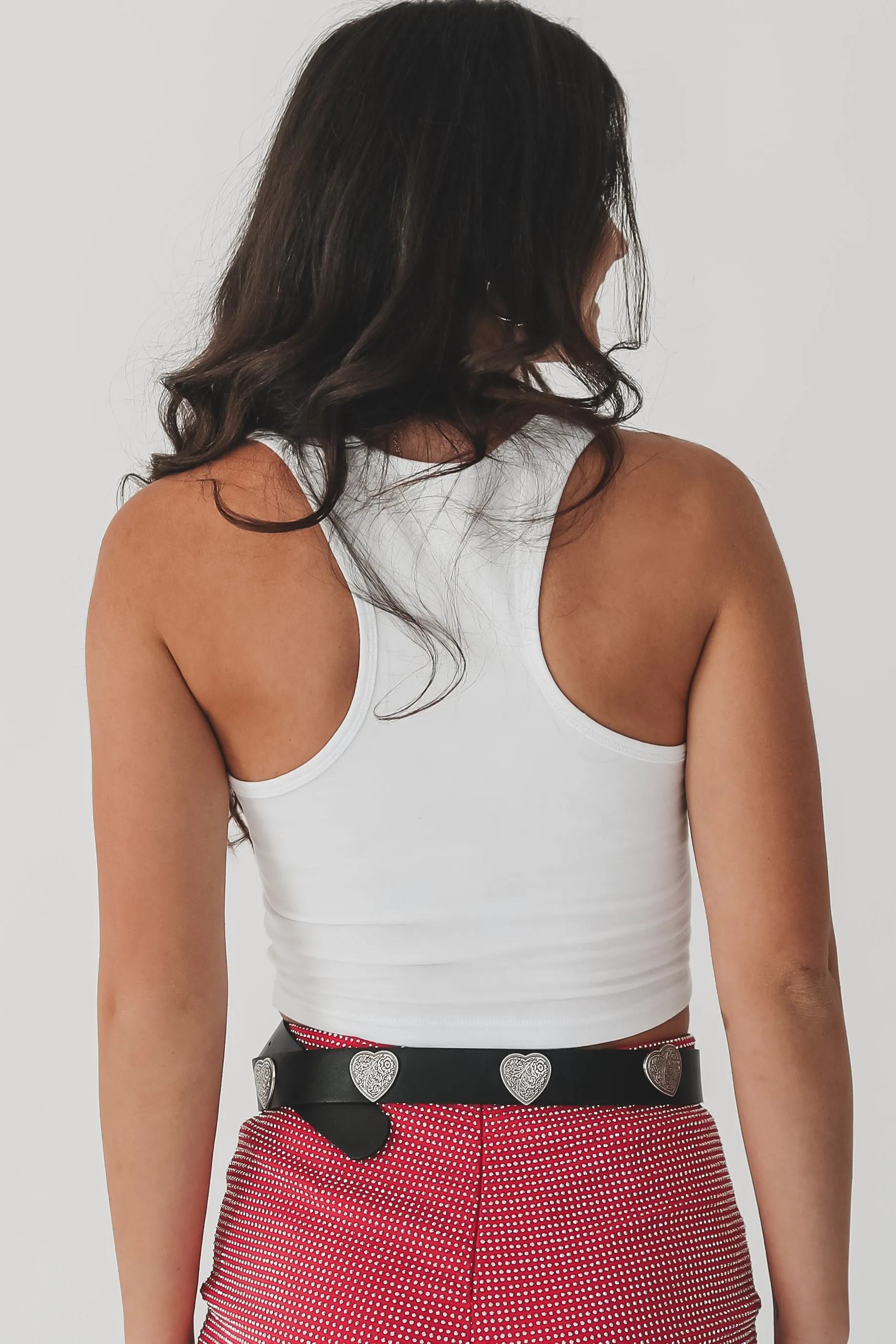 Looking For Love Graphic Western Cropped Tank