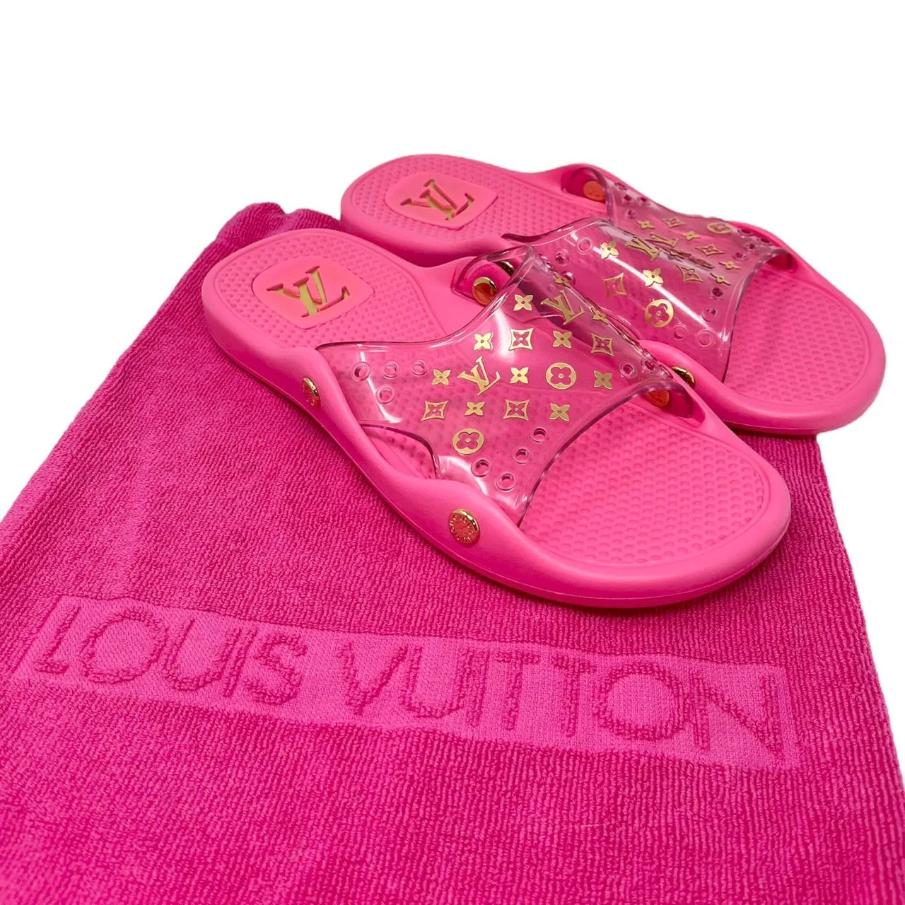 Louis Vuitton Pink Monogram Slides