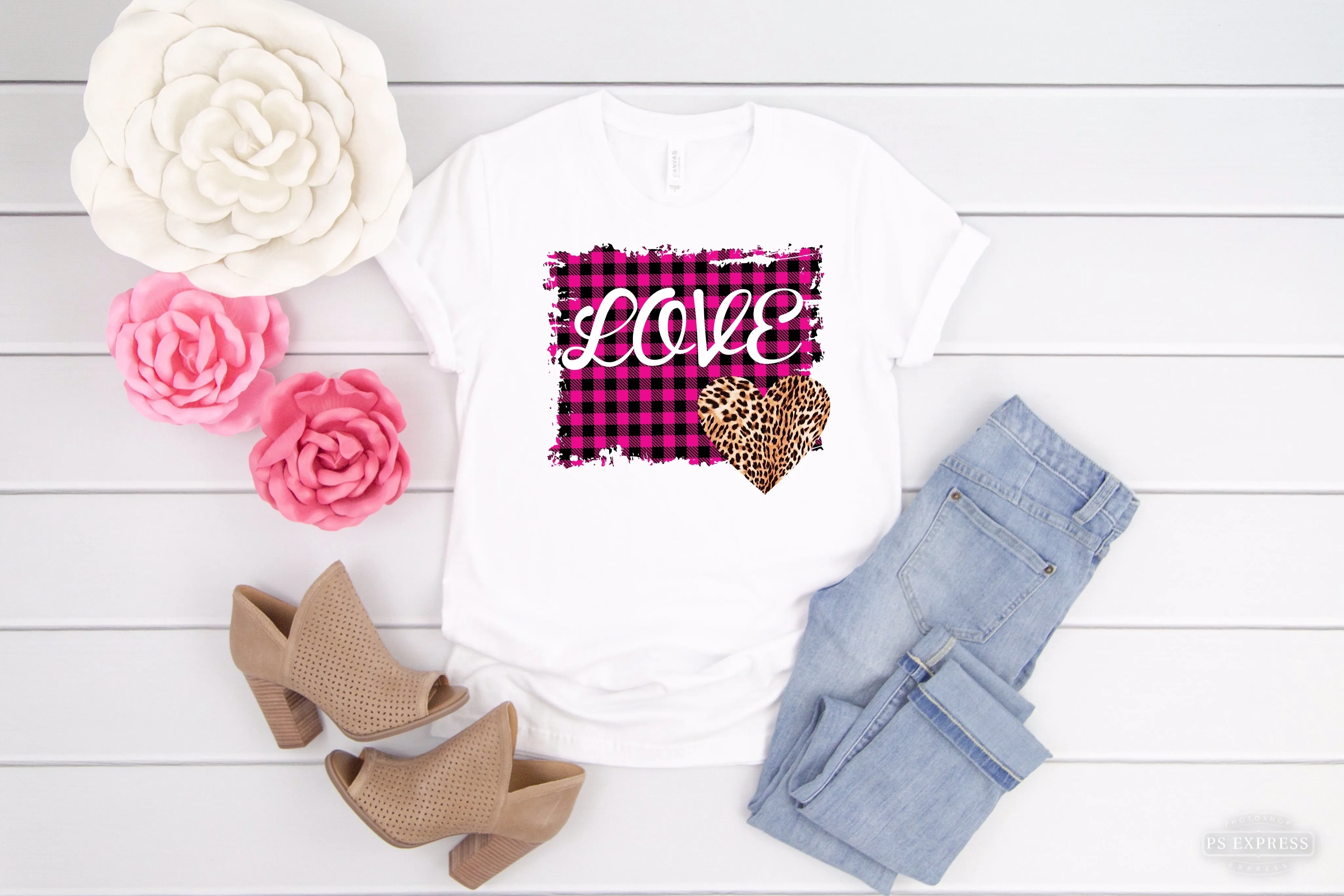 Love Leopard Heart Sublimation Transfer