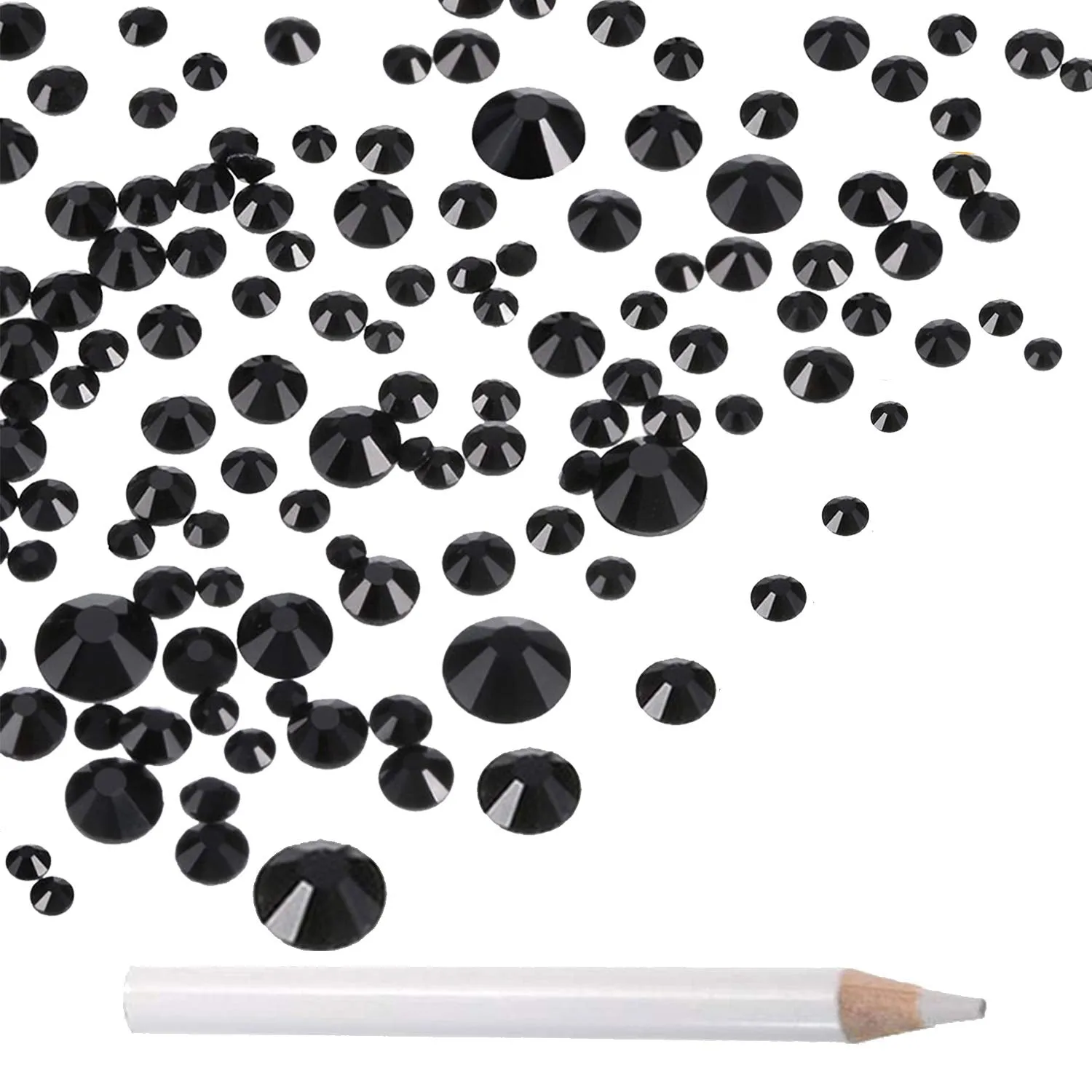 LPBeads 3456 Pieces 6 Sizes Metallic Gold Flat Back Round Crystal Rhinestones for Crafts Nails Art Face Makeup Clothes DIY with Pick Up Tweezers and Picking Pen