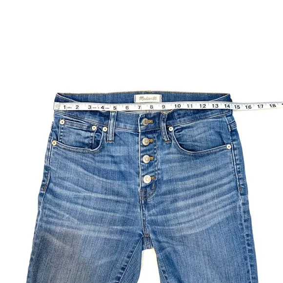 Madewell Cali Demi Boot Jeans Chewed Hem Edition 26 Button Fly