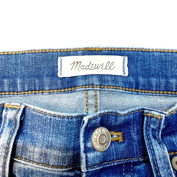 Madewell Cali Demi Boot Jeans Chewed Hem Edition 26 Button Fly
