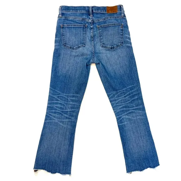 Madewell Cali Demi Boot Jeans Chewed Hem Edition 26 Button Fly