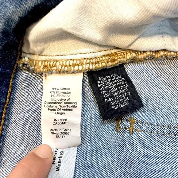 Madewell Cali Demi Boot Jeans Chewed Hem Edition 26 Button Fly